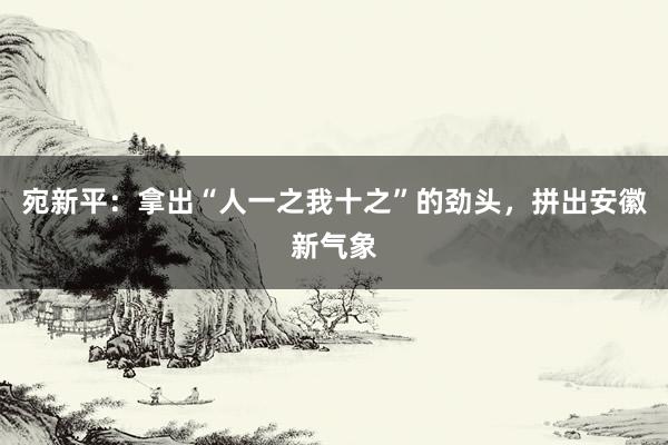 宛新平：拿出“人一之我十之”的劲头，拼出安徽新气象