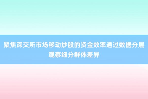 聚焦深交所市场移动炒股的资金效率通过数据分层观察细分群体差异