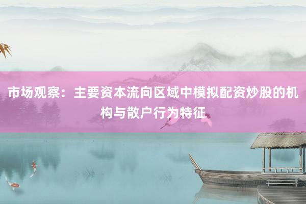 市场观察：主要资本流向区域中模拟配资炒股的机构与散户行为特征